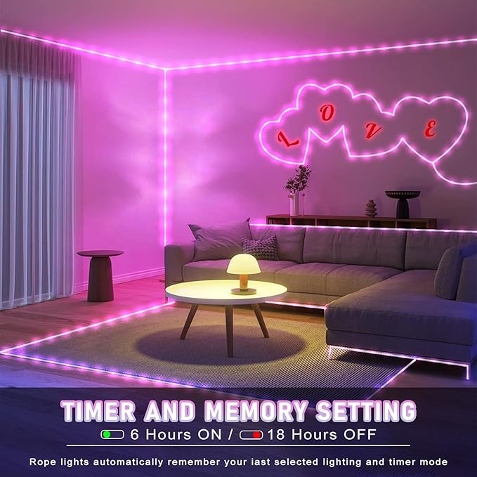 Easter Rope Lights Outdoor, 100FT 300 LED Christmas String Lights with Waterproof 8 Modes, Connectable Clear Tube Twinkle Light for Indoor Bedroom Patio Fence Party Wedding Decorations, Pink