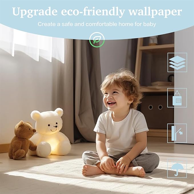 Dimoon 394''x17.7'' White Thicken Peel and Stick Wallpaper Contact Paper Modern Self Adhesive Wall Paper Removable Renter Friendly Textured Solid Color Vinyl Roll (394''x17.7'',White Thicken)