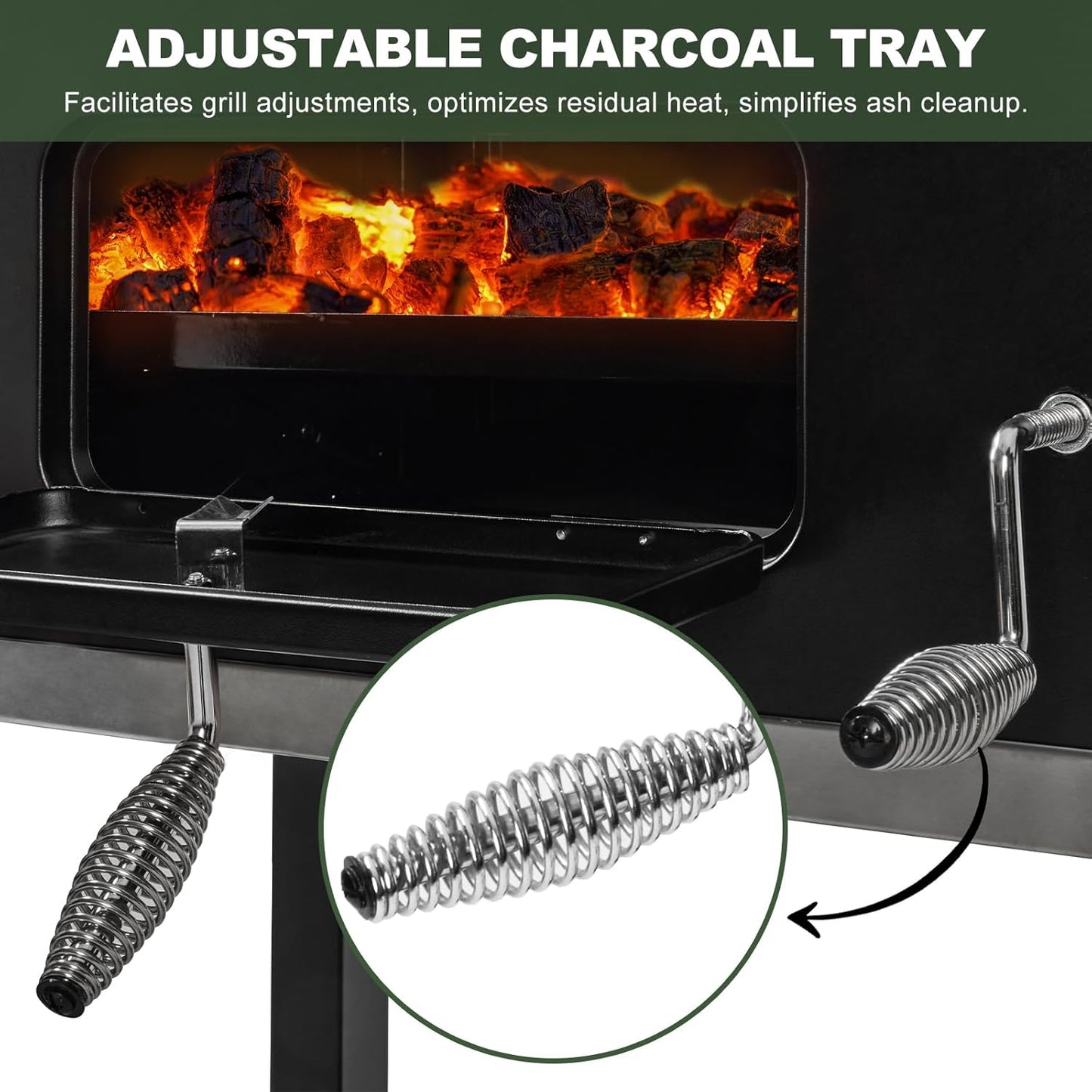 Charcoal Grill, BBQ Grill Charcoal Grill with Pull-Out Grease Tray for Outdoor Patio Backyard (Cast Iron Grate)