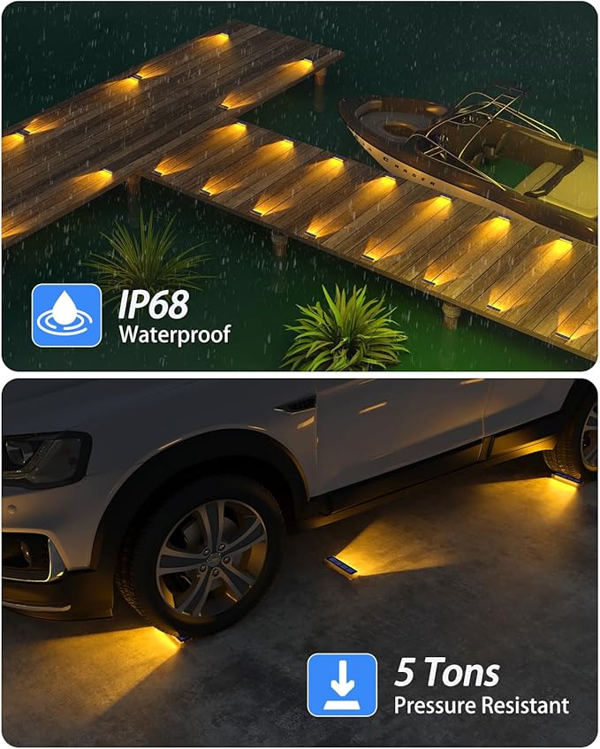 Solar Step Lights for Outside,6 Pack Solar Stair Lights Outdoor Waterproof,Warm White Deck Light Solar Powered Waterproof for Steps,Stairs,Walkway,Sidewalk,Patio,Pathway