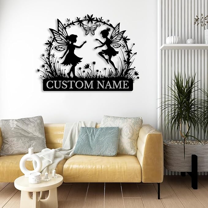 Custom Butterfly Metal Sign,Personalized Butterfly House Number Signs,Personalized Gardener Name Sign,Garden Patio Wall Decor (Style-2)