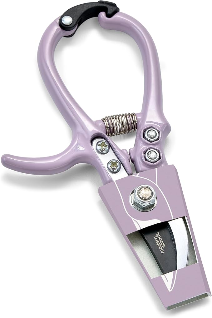 Modern Sprout Hand Pruners - Lightweight Pruning Shears W/Easy Lock- Gardening Scissors - Bypass Sharp Carbon Steel Blade - Rust Resistant - Garden Tools - Reusable Holster - Lavender