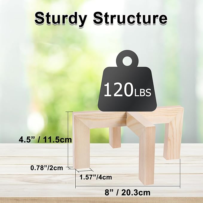 Plant Stand, Indoor/Outdoor Wood Plant Holder, Single Flower Pot Stand, Sturdy Planter Stand, Fit 5-9 Inch Pots