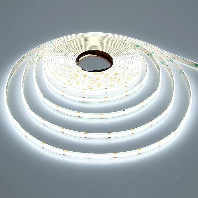 10M/32.8ft 24V COB LED Strip Light Waterproof IP65 Cool White 6000K Uniform Glow 3840LEDs CRI 93+ Flexible LED Tape Lights for DIY Cabinet Bedroom Kitchen Home Decor(No Power Supply)