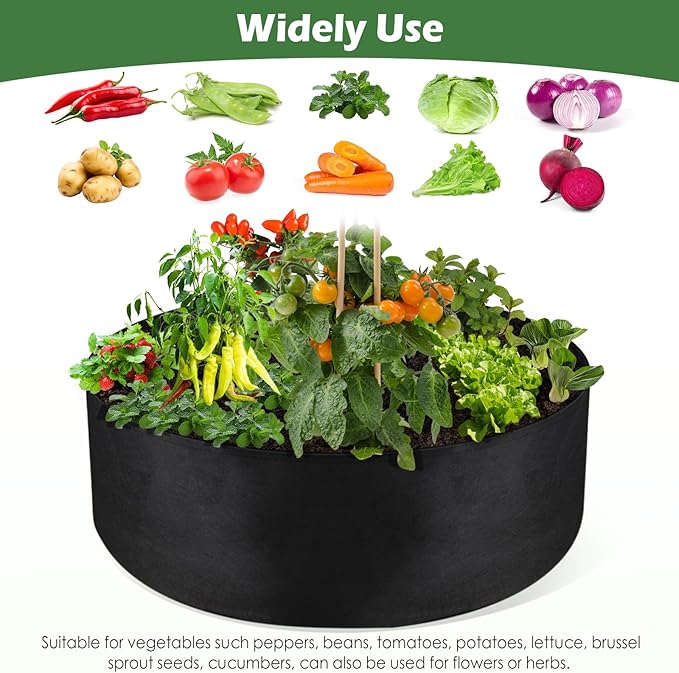 LBTING 4Pcs 30 Gallon Plant Grow Bags, Fabric Raised Planting Bed Heavy Duty Non-Woven Fabric Planter Pots for Garden Vegetables Flowers