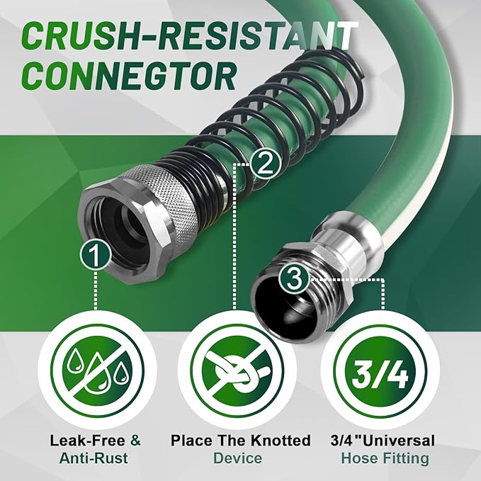 Short Garden Hose 10 ft – Hybird Water Hose Leader - Small Hose Extendsion, Heavy Duty Hose Extender for Lawn Watering, Car Washing - Burst 500 Psi (10 ft)