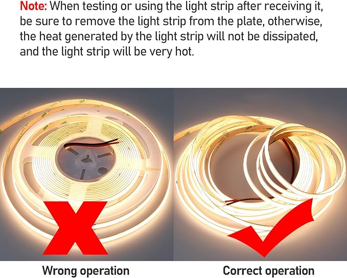 24V COB LED Strip Light Warm White 3000K 5M/16.4ft 2400LEDs Waterproof IP65 Uniform Glow CRI 93+ Flexible LED Tape Lights for DIY Cabinet Bedroom Kitchen Home Decor(No Power Supply)