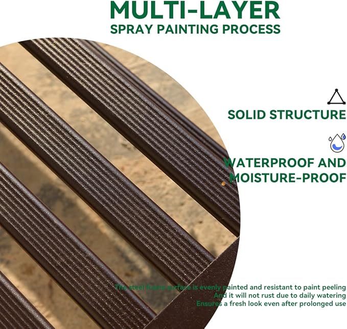 Metal Plant Stand, Rust-proof Aluminum Display Rack, Plants Display Stands Decoration Racks for Living Room Garden Balcony Patio (Ebony, 41.3Inch Low Leg)