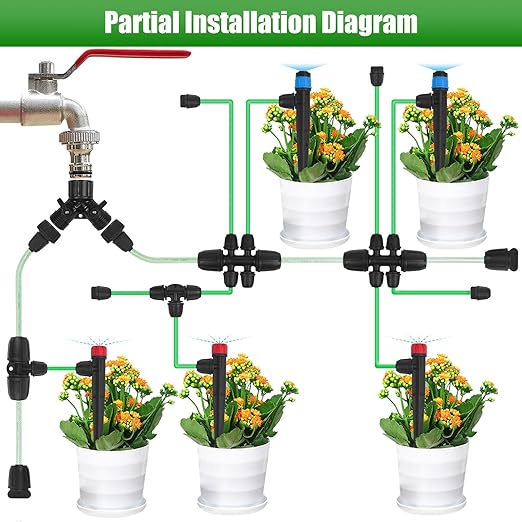Efficient Drip Irrigation System 75FT+50FT Smart Irrigation Solution for Gardens Farms and Indoor Plants That Saves Water Resources and Improves Crop Yield