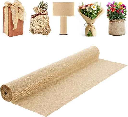 VEVOR Burlap Fabric Roll, 40” x 30 ft High Density Natural Jute Fiber Material for Outdoor Plant Care, Tree Wrap Roll, Decor, DIY Crafts, Wedding, Garden Weed Barrier, Plant & Tree Winter Covering