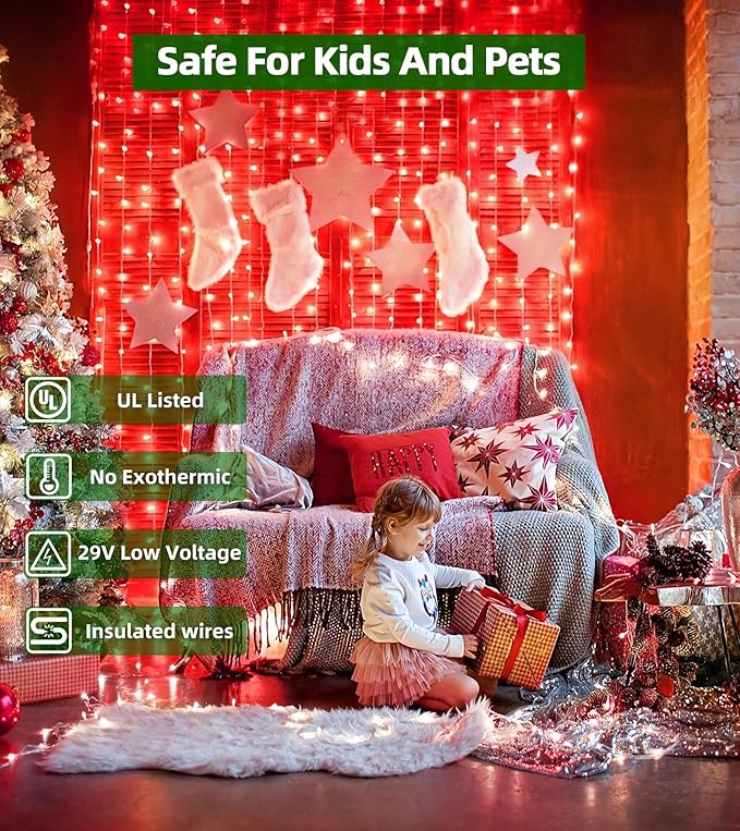 750 LED Outdoor Christmas Lights Decorations, 246ft Green Wire LED Christmas String Lights with Timer Memory, Twinkle Lighs for Indoor Outdoor Xmas Party Christmas Tree Wedding Garden Patio Red