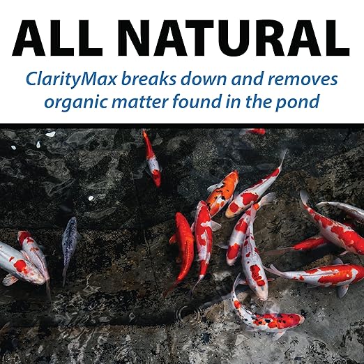 CrystalClear ClarityMax, All-in-One Pond Clarifier Treatment, All-Natural Beneficial Bacteria & Enzymes Provide Max Clarity, Koi Fish & Pet Safe, Algae Stain Remover, Crystal Clear Water Garden 2.5LB