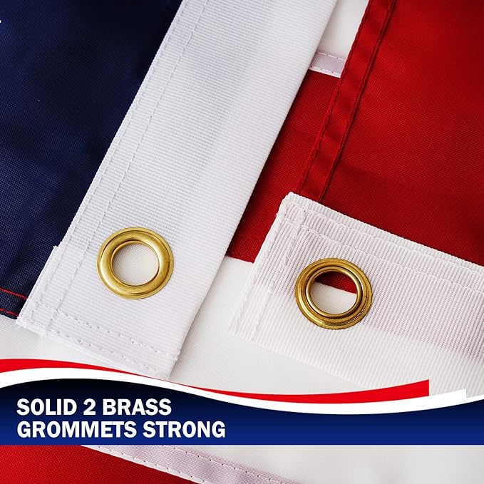 Homissor American Flag 4X6 USA US Flags 4’ x 6’ Heavy Duty Outdoor Made of Durable Nylon Flag with Embroidered Stars, Sewn Stripes and Brass Grommets