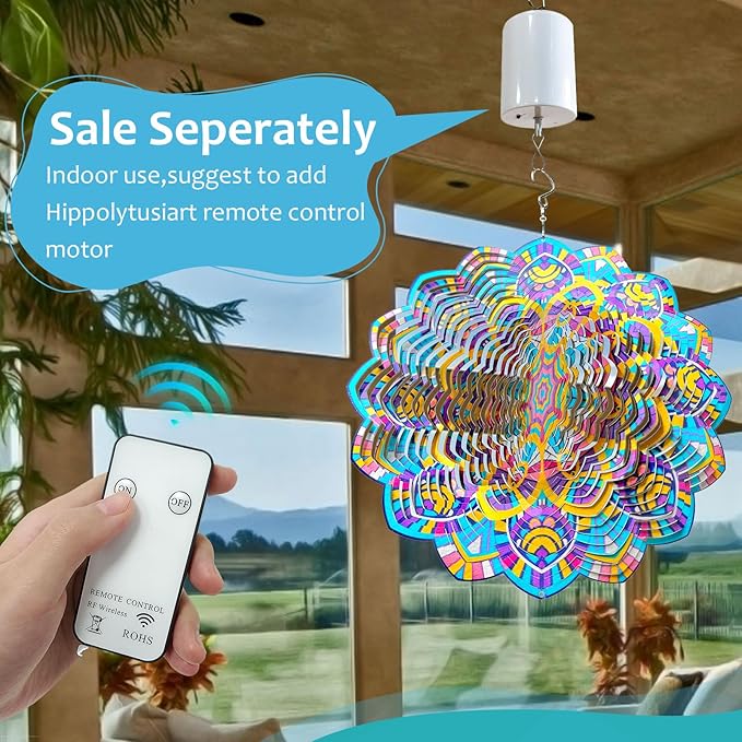 Wind Spinners Mandala Wealth Peacock,3D Wind Spinner for Yard and Garden,12In Christmas Decorations Kinetic Yard Art Outdoor&Indoor Decor Wind Sculpture,Worth Gift for Mother/Father