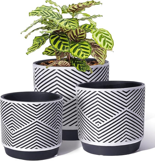 Ceramic Planters for Indoor Plants, Flower Pots with Drainage Holes, 6/5/4inch Plant Pot for Indoor and Outdoor Plants for Morden Home Decor or Gifts