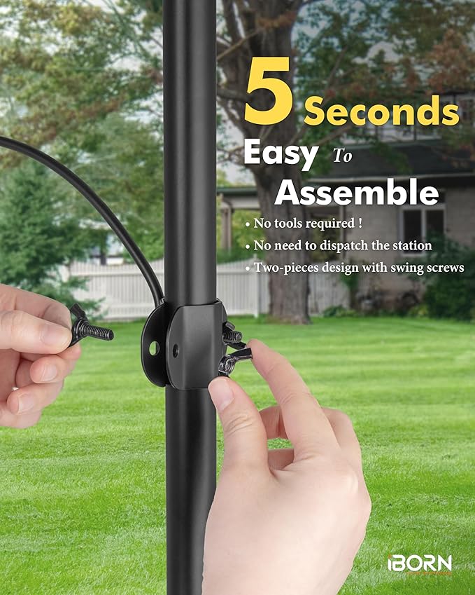 iBorn Bird Feeders Hangers for 1” Pole Stand Station Outdoor Hanging Hooks for Humming Bird Feeders for Outside Plant Hanger Hook Bracket Kit 12.2 Inch Long Metal Hooks for 1 Inch Pole, Pack of 4