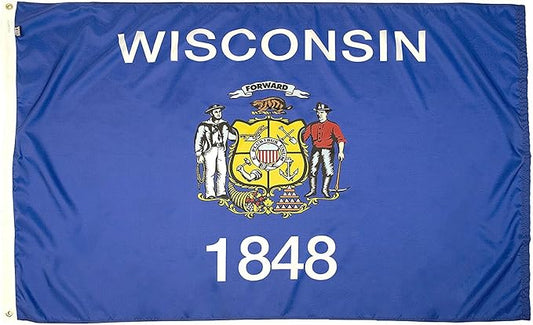 FlagSource Wisconsin Nylon State Flag, Made in the USA, 3x5'