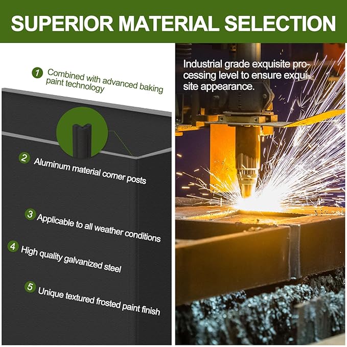 Planter Box Rectangular Block - 16×12×12IN Galvanized Steel Metal Long Box Planter Easy Installation Modern Outdoor Tall Planters All-Weather Use with Drainage Holes for Patio/Porch(Black)