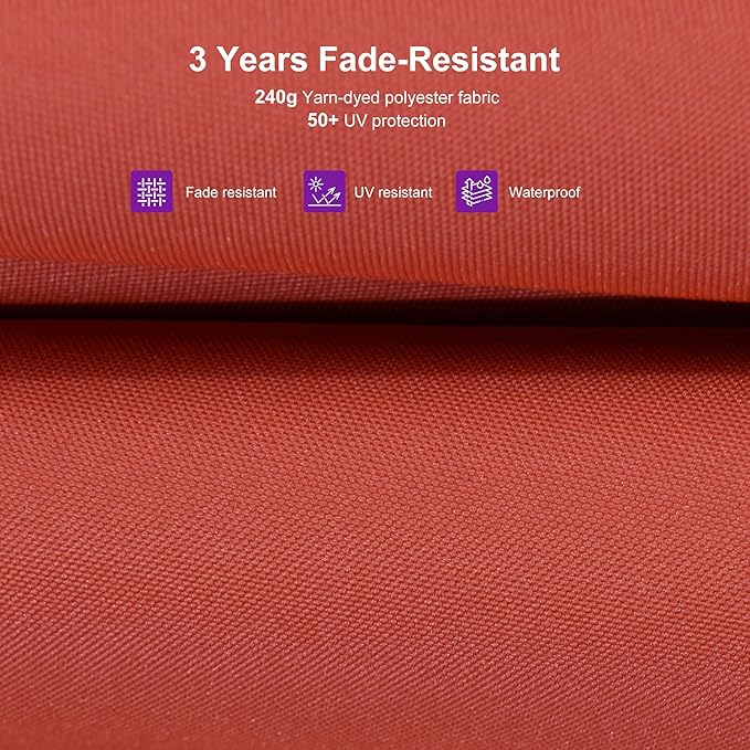 PURPLE LEAF 10' X 13' Patio Cantilever Umbrella Rectangle Umbrella Outdoor with Aluminum Offset Hanging and 360° Rotation for Pool Garden Deck Patio, Brick Red