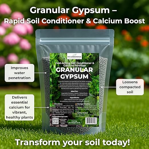 Gypsum for Soil - Calcium for Plants - Gypsum Fertilizer for Gardening, Lawn & Vegetables - Calcium for Garden (5 qts. - 10 lbs.)