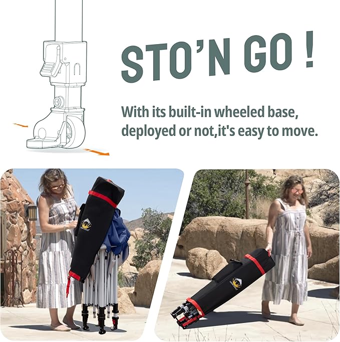 CROWN SHADES 10x10 Pop Up Canopy with 1 Side Wall - Beach Tent with One Push Setup - Outdoor Sun Shade for Events, Parties, Camping - Gazebo with STO-N-Go Cover Bag (Grid Grey)