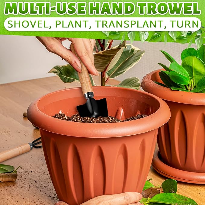 Mini Garden Tools - 3Pcs Indoor Plant Tools Set Indoor Gardening Tools Small Garden Shovel Mni Rake Small Gardening Tools Set Hand Rake Gardening Spade Gardening Supplies Indoor Garden Trowels