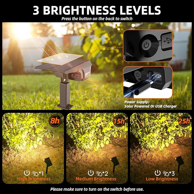 Solar Spot Lights Outdoor Landscape Lights, 40 LEDs Solar Landscape Spotlights Outdoor Waterproof Auto On/Off Solar Garden Lights, Outdoor Solar Lights for Yard Palm Tree Driveway Patio Pool