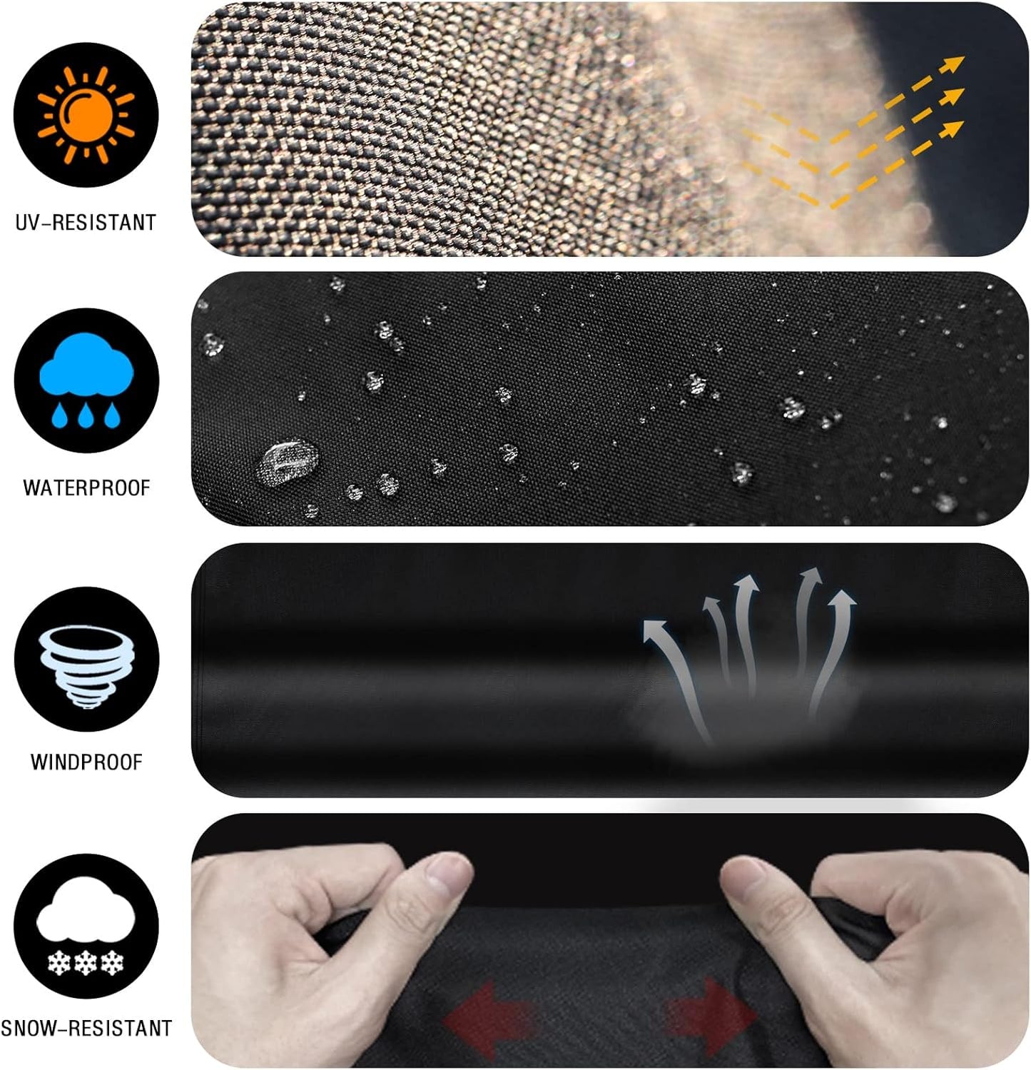 Comnova Grill Cover 65 Inch - 7131 BBQ Cover for Weber Genesis 400 Series and 4 Burner Gas Grill, 600D Heavy Duty & Waterproof Cover for Weber Genesis E435, E410, E440 (Not Fit 2022 Genesis E-435)