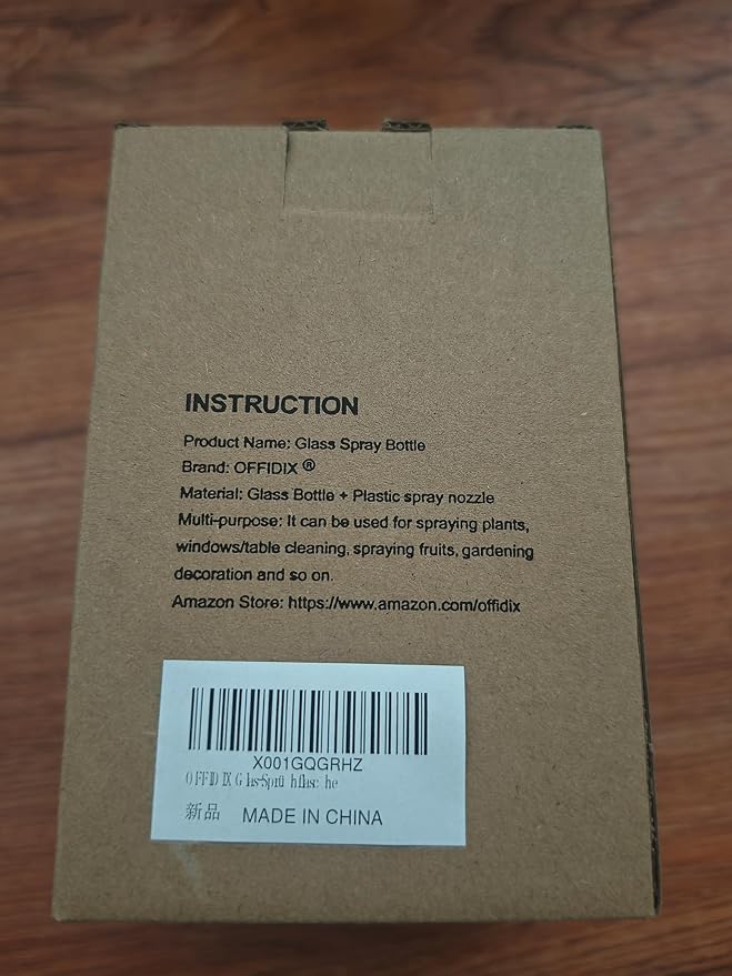 OFFIDIX Glass Spray Bottle, Fine Mist Plant Mister, Handheld Pressure Watering Can, Adjustable Nozzle Glass Spray Bottle, 0.35L/11.8oz Handheld Spray Bottles for Garden Plants Cleaning Solutions