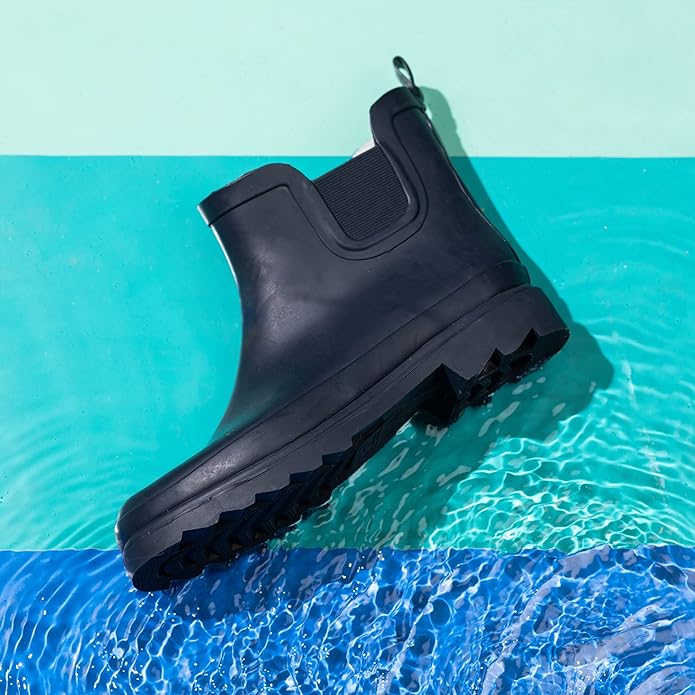 NORTY - Womens Ankle Rain Boots - Ladies Waterproof Winter Spring Garden Boot runs ½ size large