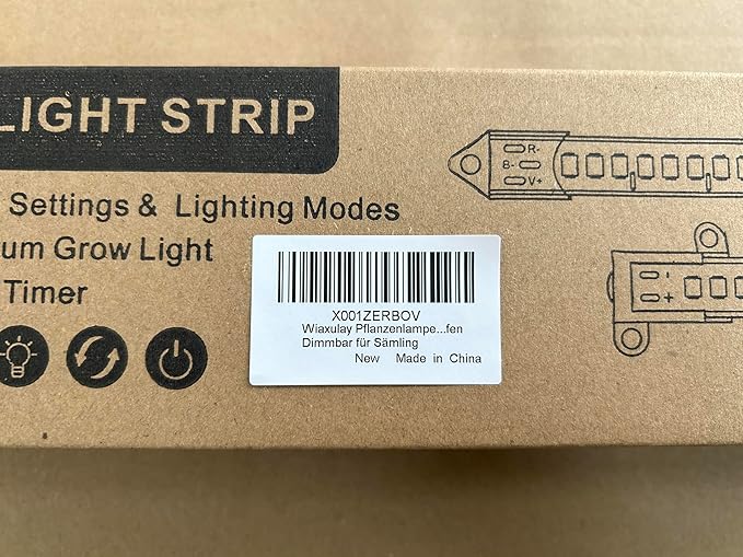 Wiaxulay Grow Lights for Indoor Plants Full Spectrum, 6000K LED Plant Grow Light Strips, Grow Lamp with Auto On/Off 6/12/16H Timer, 5 Dimmable Levels, 3 Switch Modes for Hydroponics Seedling