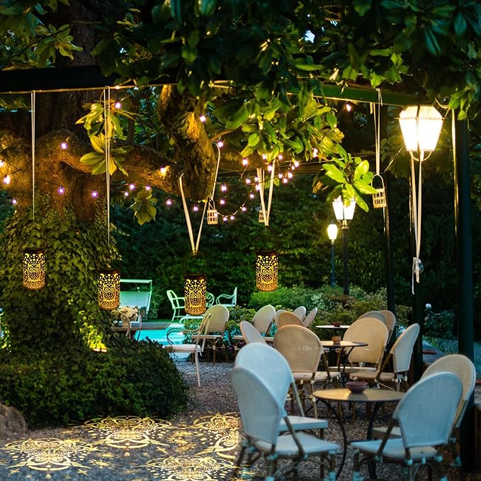 VIHOSE 4 Pack Owl Solar Lanterns Owl Solar Lights Outdoor Garden Waterproof Lights Hanging Garden Decor for Patio Yard Deck Porch Balcony Lawn Gardening Decoration Gifts