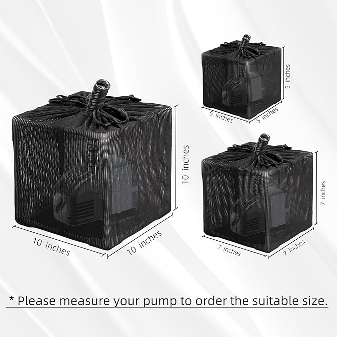 Fineday Pond Filter, Anti-Clogging Outdoor Mesh Water Pump Cover Barrier Bag Box Basket (7 inch)
