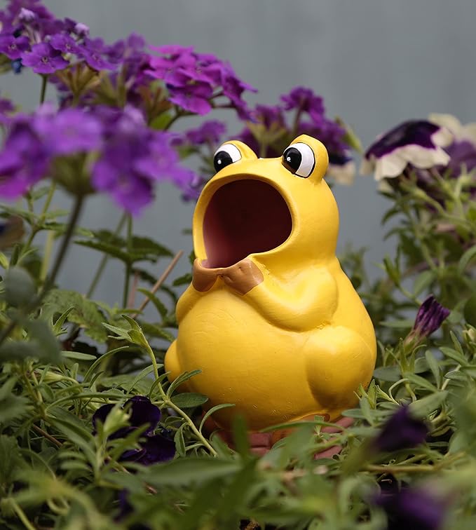 Terracotta Plant Self Watering Spikes - Set of 3 Terracotta Self Watering Bulbs, Self Watering Stakes, Self Watering Globes for Pot Plants (Frogs Painted, Large)