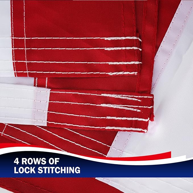 Homissor American Flag 6x10 Ft Large US Flags Embroidered Stars 6x10 Foot Flags USA Heavy Duty Outdoor Made of Nylon Sewn Stripes with 3 Brass Grommets