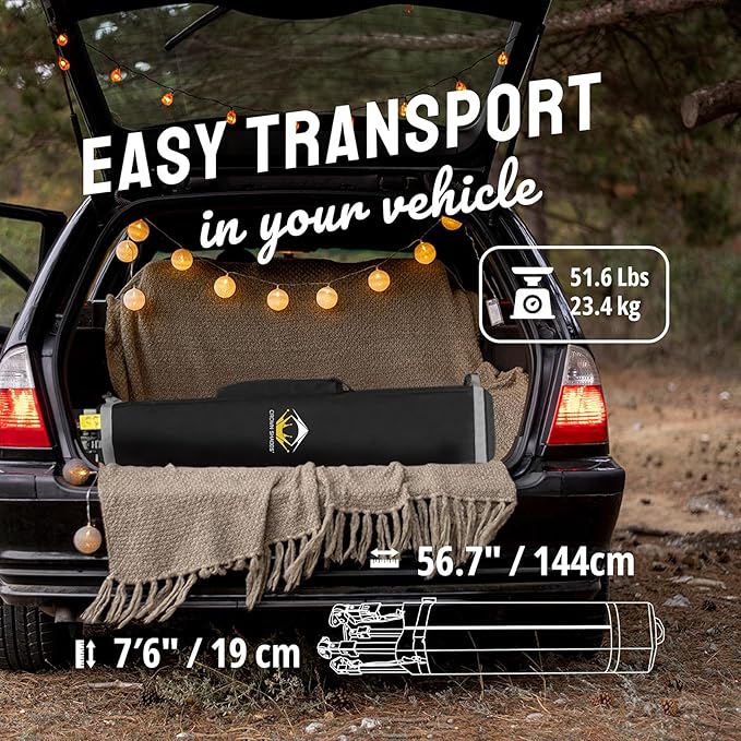 CROWN SHADES 12x12 Pop Up Canopy Tent Instant Commercial with 150D Silver Coated Fabric Including 1 Removable Sidewall, 4 Ropes, 8 Stakes, Weight Bags, STO 'N Go Bag, Grid Grey