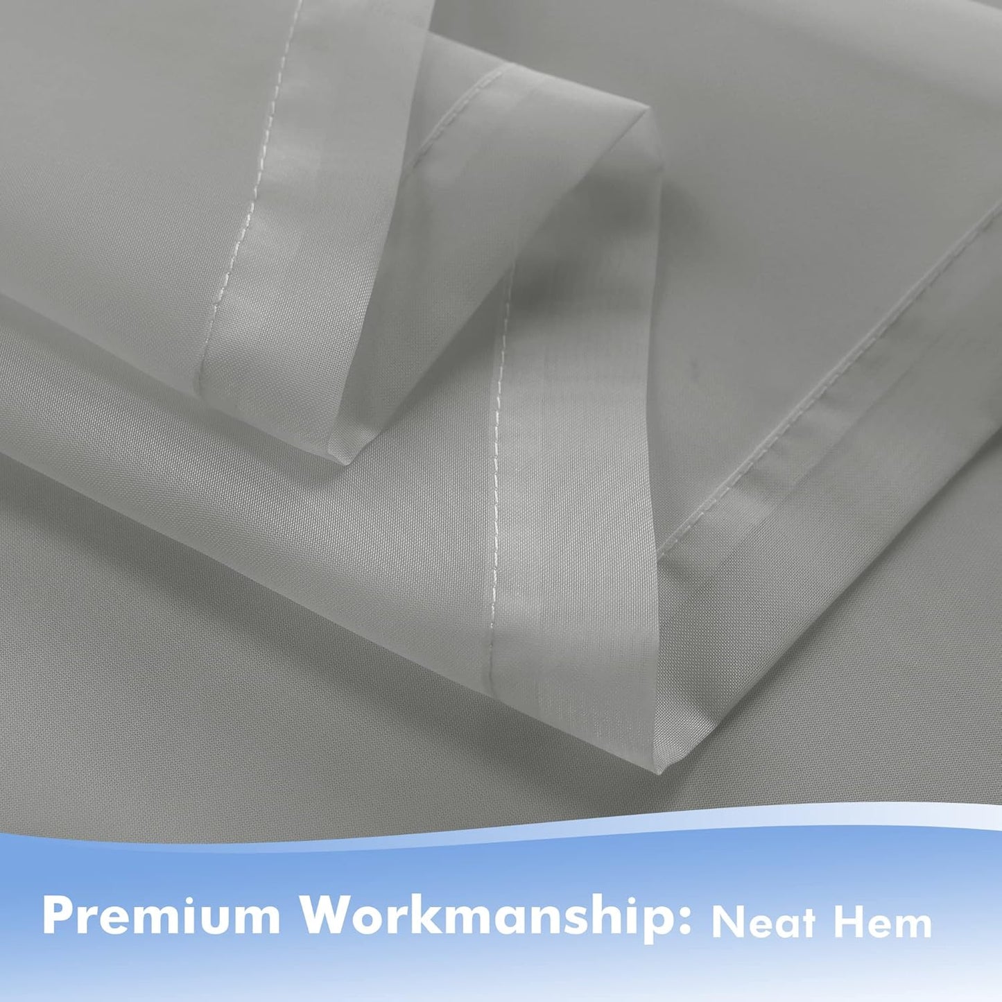 HolidayIdeas Outdoor Sheer Curtains for Patio Waterproof, 4 Panels - 54 x 95 Inch - Cloud Grey Light Filtering Voile Outside Curtains Grommet Drapes for Front Porch, Gazebo, Pergola, Backyard