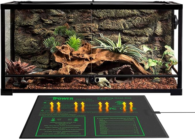 iPower 20” x 20.75” Seeding Heat Mat Upgraded Carbon Film Indoor Warm Hydroponic Plant Germination Starting Pad Durable Waterproof, 20" x 20.75", Black
