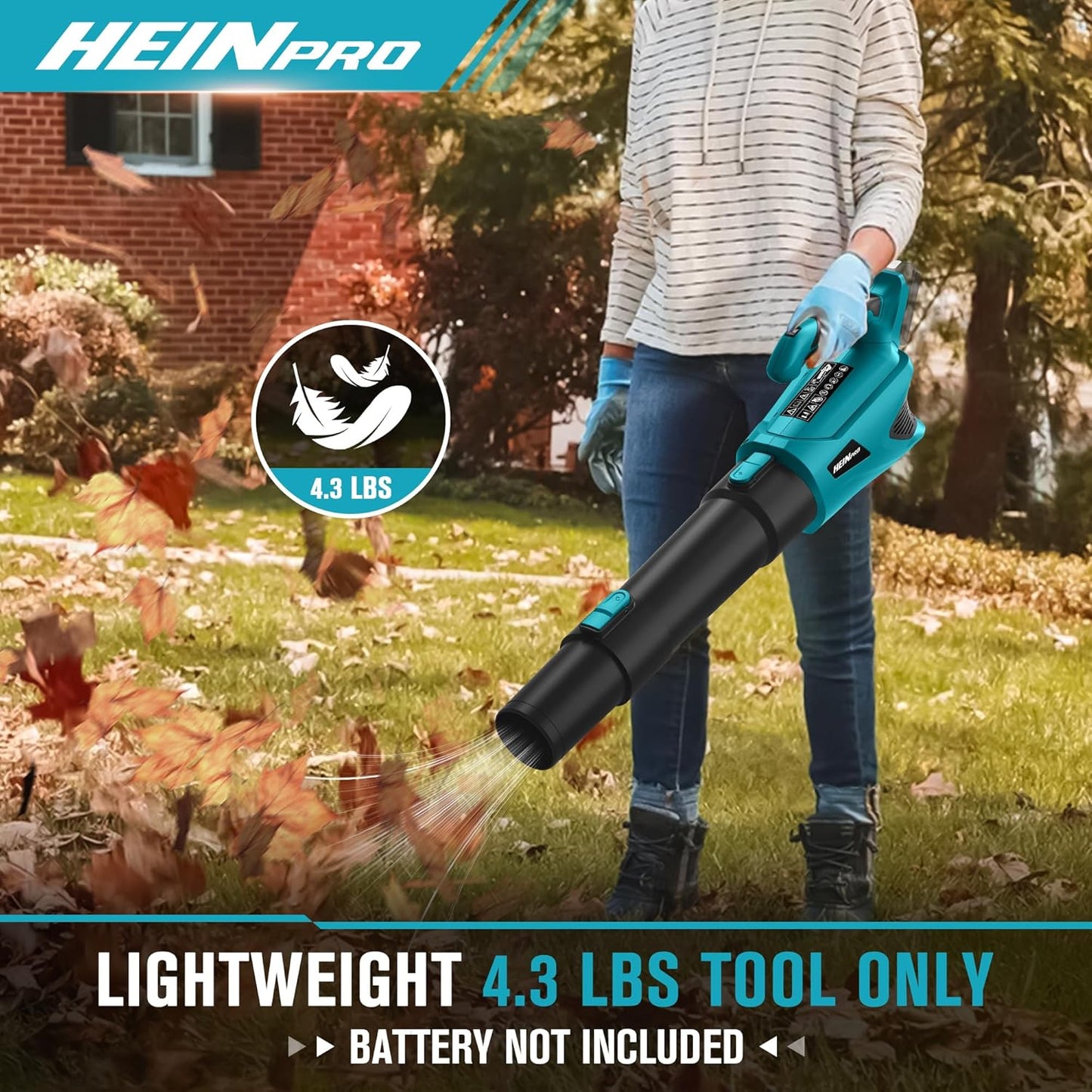Cordless Leaf Blower Up to 500CFM Compatible with Makita 18V Battery (Tool Only), Electric Leaf Blower Cordless with 5 Speed Modes, Handheld Battery Powered Leaf Blowers for Lawn Care