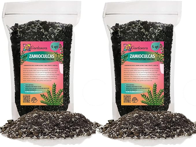 Zamioculcas Plant Potting Soil - All-Natural Blend for Thriving Zamioculcas Plants - Boosts Root Health and Distinctive Beauty - 10 Quart