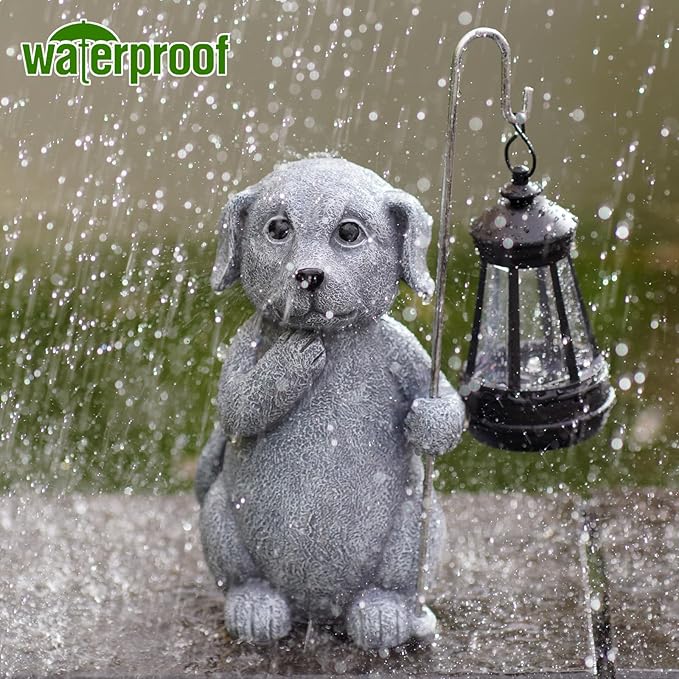 Solar Garden Decor Statues Figurine: Garden Art for Patio Balcony Yard Lawn - Unique Christmas Birthdays Gifts for Mom Grandma Women Wife Sister