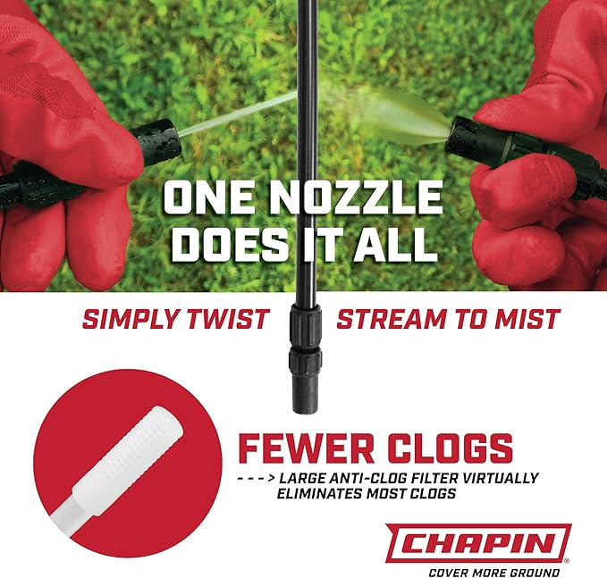 Chapin 20004 Made in USA 1 -Gallon Lawn and Garden Pump Pressured Sprayer, for Spraying Plants, Garden Watering, Weeds and Pests