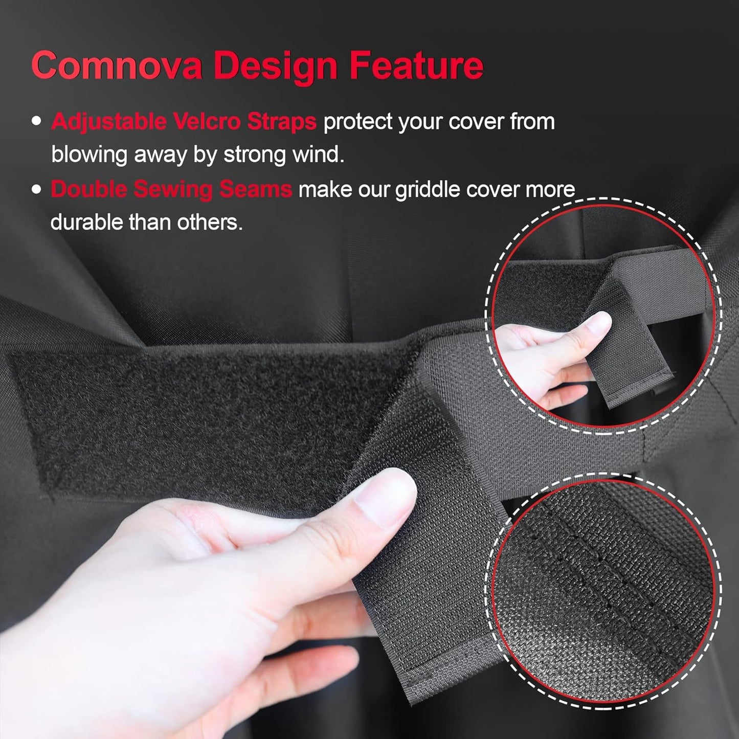 Comnova Grill Cover 82 Inch - 600D BBQ Cover for Outdoor Grill Heavy Duty and Waterproof, Large Barbecue Gas Grill Covers for Weber, Char-Broil, Nexgrill, Monument, Dyna-glo, Brinkmann and More