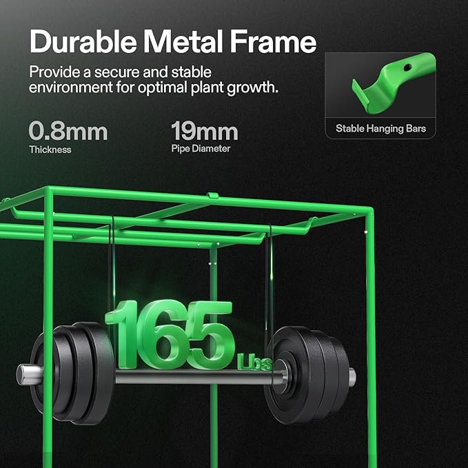 VIVOSUN S558 5x5 Grow Tent, 60"x60"x80" High Reflective Mylar with Observation Window and Floor Tray for Hydroponics Indoor Plant for VSF6450