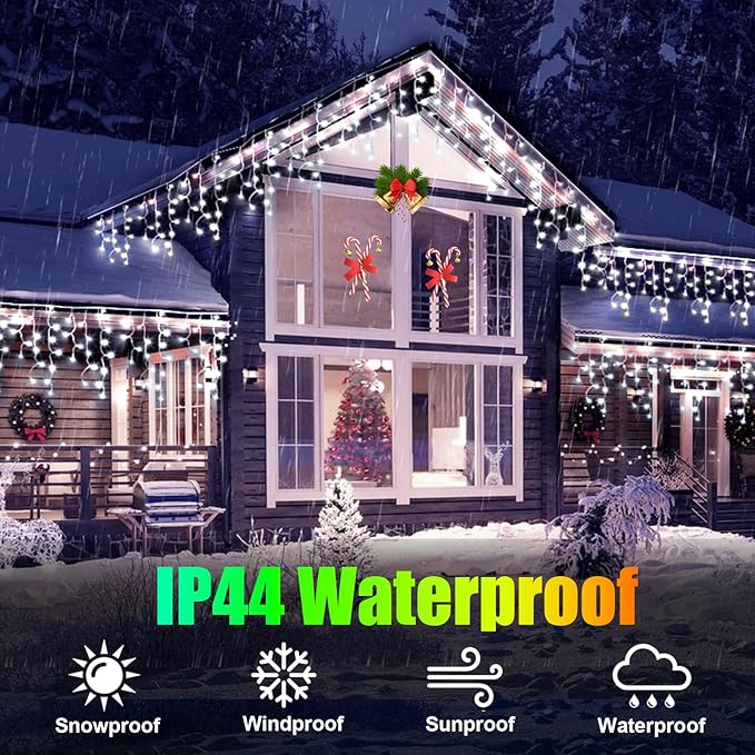 98FT 900LED F8 Upgraded Christmas Lights Decorations Waterproof 8 Modes Christmas Lights Outdoor with Memory and Timer Fairy Lights Plug-in Christmas String Lights for Holiday Party Wedding Home Roof