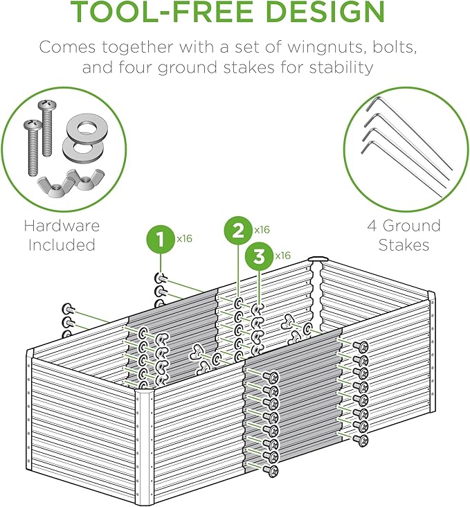 Best Choice Products 4x2x2ft Outdoor Metal Raised Garden Bed, Deep Root Planter Box for Vegetables, Flowers, Herbs, and Succulents w/ 119 Gallon Capacity - Wood Grain
