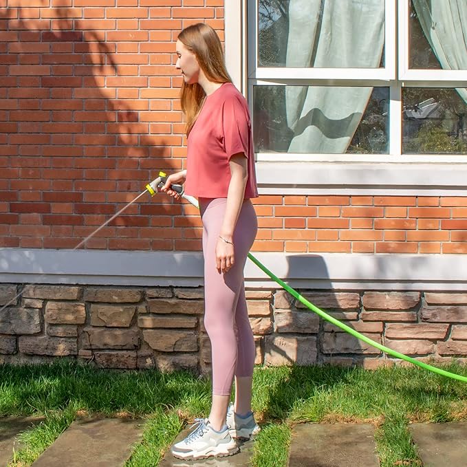 Fevone Garden Hose 50 ft, Heavy Duty Water Hose, Hybrid Polymer, Kink Resistance, Lightweight, Flexibility, Durability, Leak Free, Aluminum Fittings, 3/4" GHT, 5/8" ID, 600 Psi, Drinking Water Safe