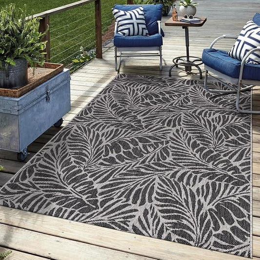 Keen Home Design Terrace Outdoor Area Rug - 6x9 Washable Indoor/Outdoor Rug for Patio, Kitchen, Balcony, Beach, Garden, Deck and Porch, Size: 6'x8'10"