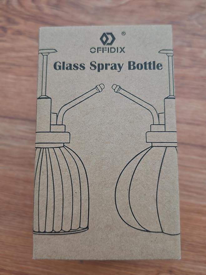 OFFIDIX Transparent Glass Watering Spray Bottle,Plant Mister with Plastic Bronze Plastic Top Pump, Glass Small Watering Can for Indoor Potted Plant, Outdoor Indoor Garden, Plants, Cleaning Solutions