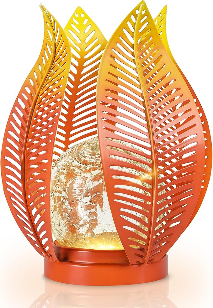 Solar Garden Lights Outdoor Decorations Garden Decor,Cracked Globe Glass,Gardening Gifts Waterproof Solar Lights for Outdoor Decor Patio,Lawn,Balcony,Porch,Yard Art